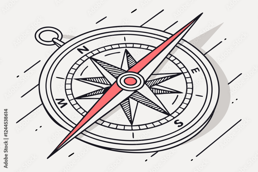 Compass illustration with cardinal directions Compass illustration with cardinal directions