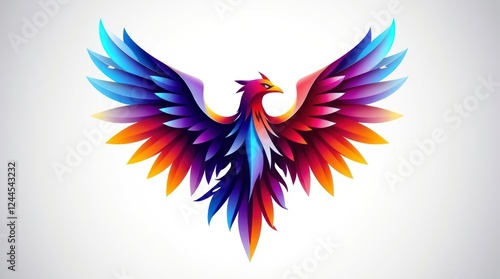 dynamic vector design of a colorful eagle with vibrant wings