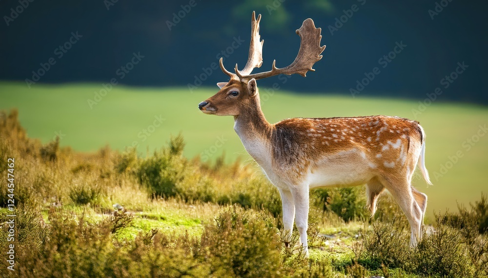 Observant Fallow Deer Male in Natural Habitat A Serene Forest Moment Captured at on Observant Fallow Deer Male in Natural Habitat A Serene Forest Moment Captured at on