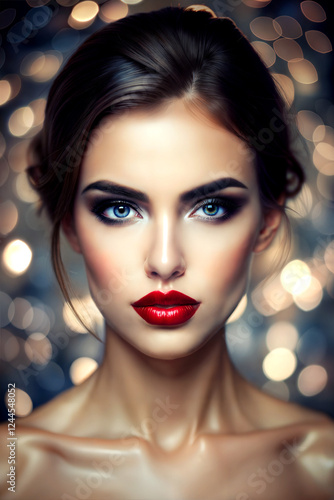 Portrait of a young glamorous woman,  