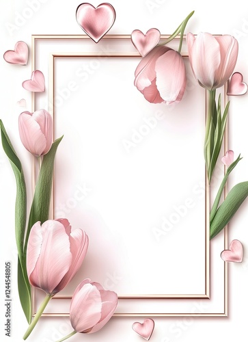 Valentine's Day Floral Frame A4 Worksheet for Kids Heart Design Celebration
