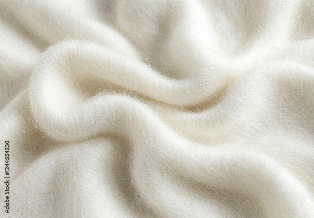 The natural fibers and soft texture of white beige wool yarn are showcased beautifully in this close up. The natural fibers and soft texture of white beige wool yarn are showcased beautifully in this close up.