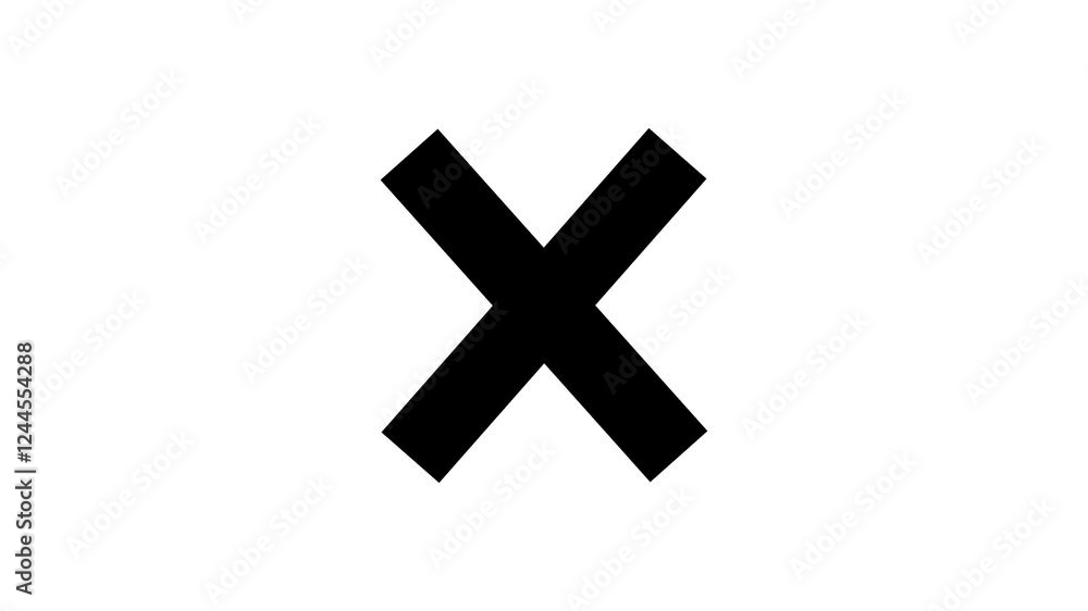 Black color simple bolt X mark animation with white background Black color simple bolt X mark animation with white background