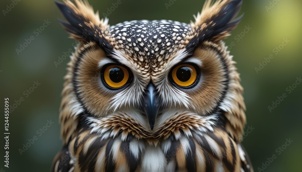 Majestic Owl with Intense Yellow Eyes Staring in a Natural Setting, High-Quality Close-Up Wildlife Photography Capturing the Sharp Gaze and Detailed Feather Patterns Majestic Owl with Intense Yellow Eyes Staring in a Natural Setting, High-Quality Close-Up Wildlife Photography Capturing the Sharp Gaze and Detailed Feather Patterns
