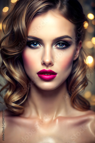 Portrait of a young glamorous woman,   blonde