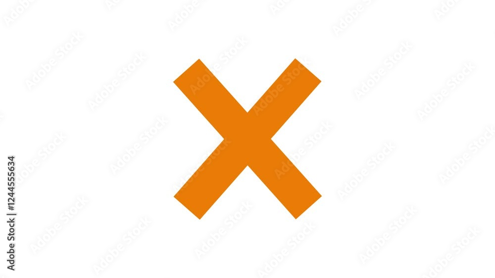 Brown color simple bolt X mark animation with white background Brown color simple bolt X mark animation with white background