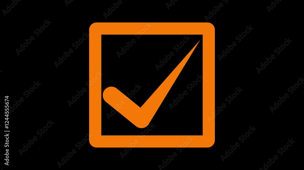 Brown color simple check box animation with black background Brown color simple check box animation with black background