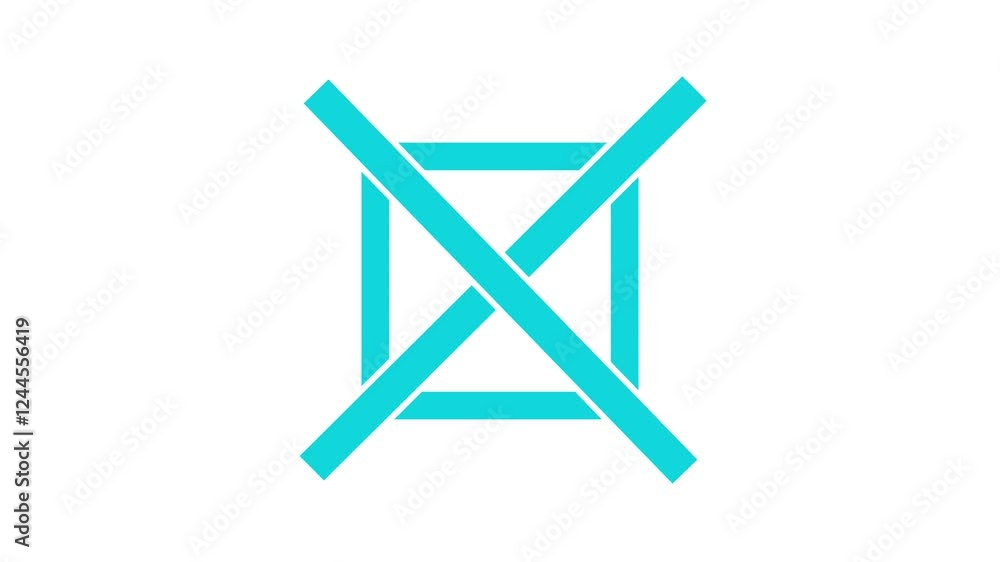 Cyan color simple cross mark box animation with white background Cyan color simple cross mark box animation with white background