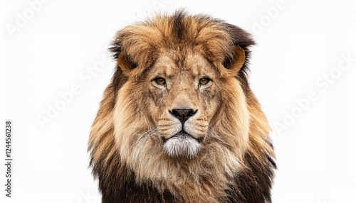 Striking Isolated Lion Head on Transparent Background Vivid Generative AICreated PNG Showcasing Majestic Power and Regal Dignity of King of Beasts photo