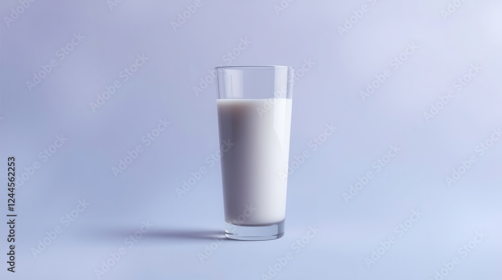 Simple Logo Style Glass of White Splashing Milk on Blue Background Simple Logo Style Glass of White Splashing Milk on Blue Background