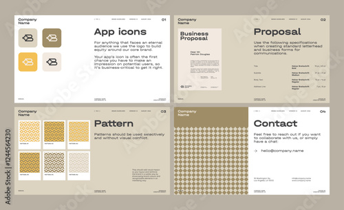 Brand guideline templates to create visual identity of your company.