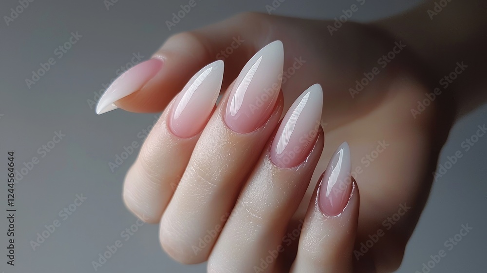Elegant Ombre Nails Stylishly Designed With Pointed Tips Elegant Ombre Nails Stylishly Designed With Pointed Tips