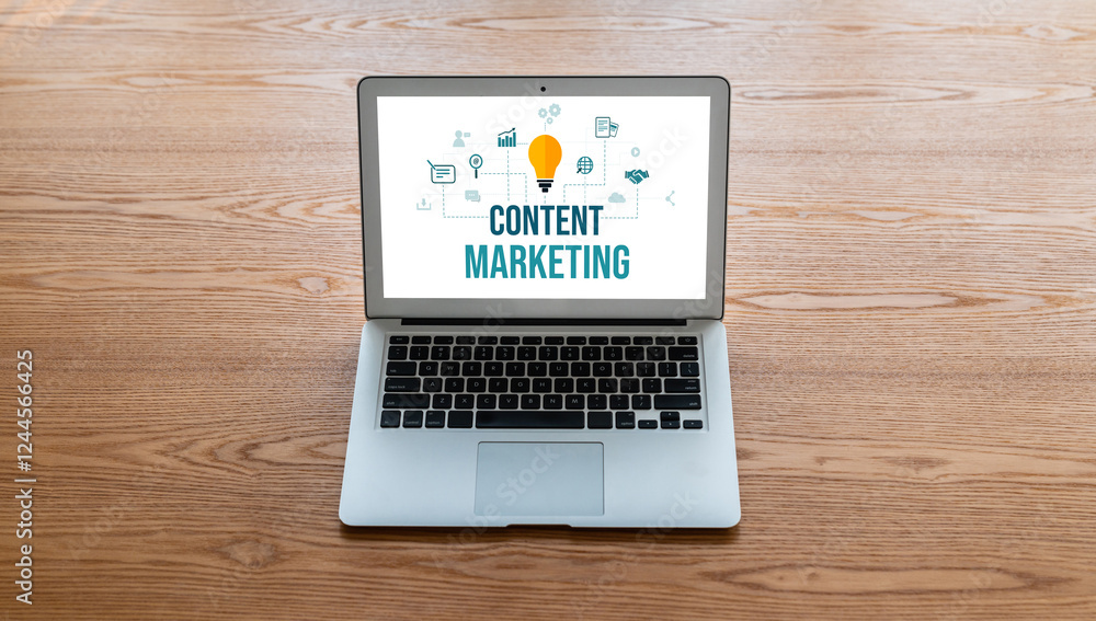 Fototapeta premium Content marketing for modish online business and e-commerce marketing strategy