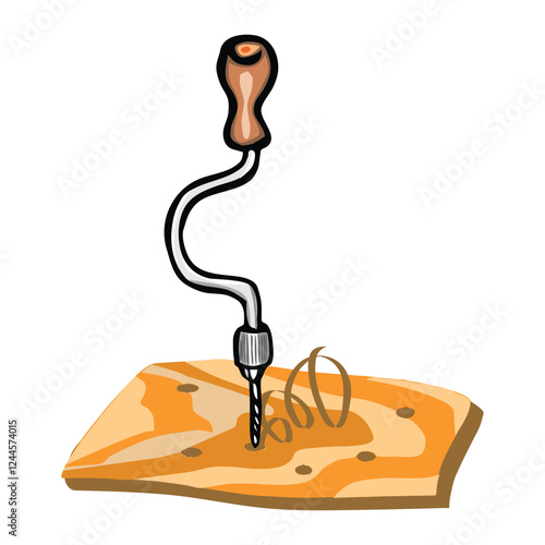 hand drill illustration hand drawn outline vector