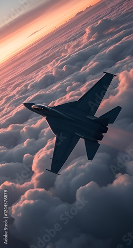 Jet above the clouds