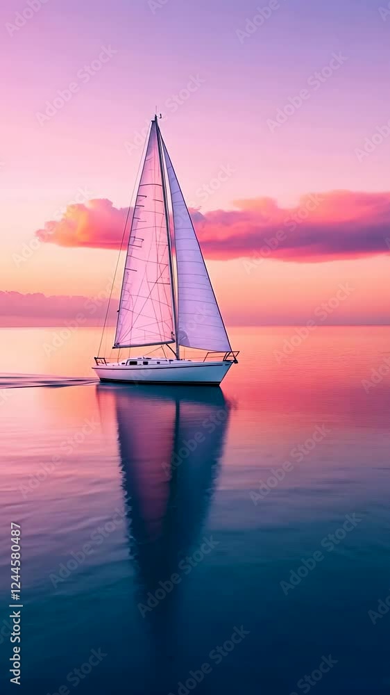 Sailing at sunset on calm waters