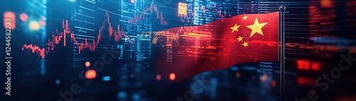 China's economic growth data visualization digital space infographic modern environment high-tech viewpoint