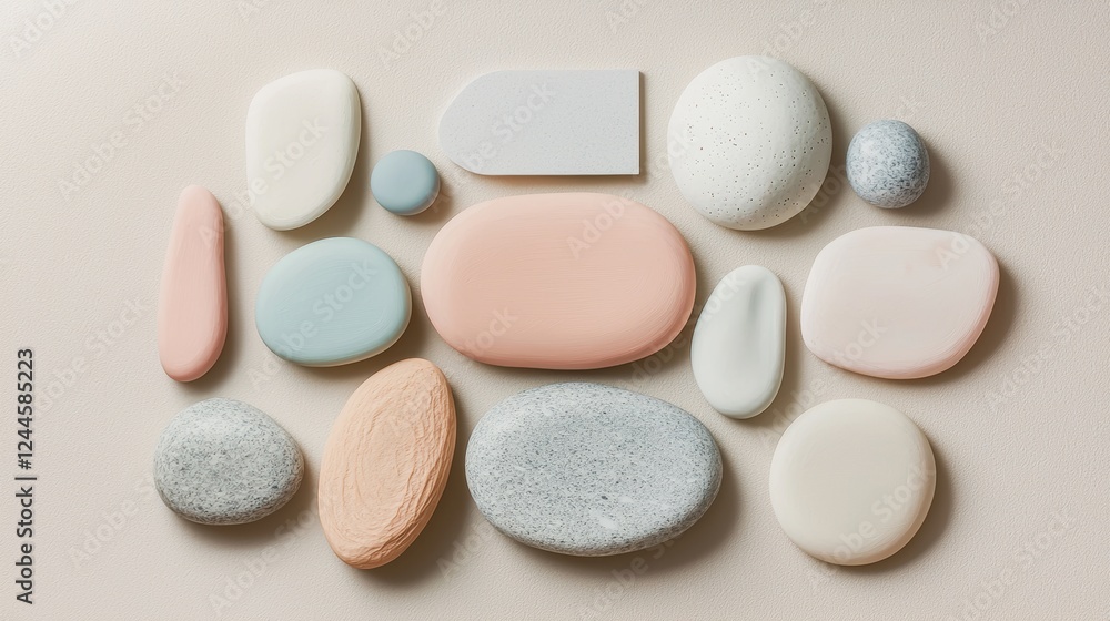 Elegant pastel social media banner with soft abstract organic shapes in muted tones, creating a minimal, trendy collage composition Elegant pastel social media banner with soft abstract organic shapes in muted tones, creating a minimal, trendy collage composition