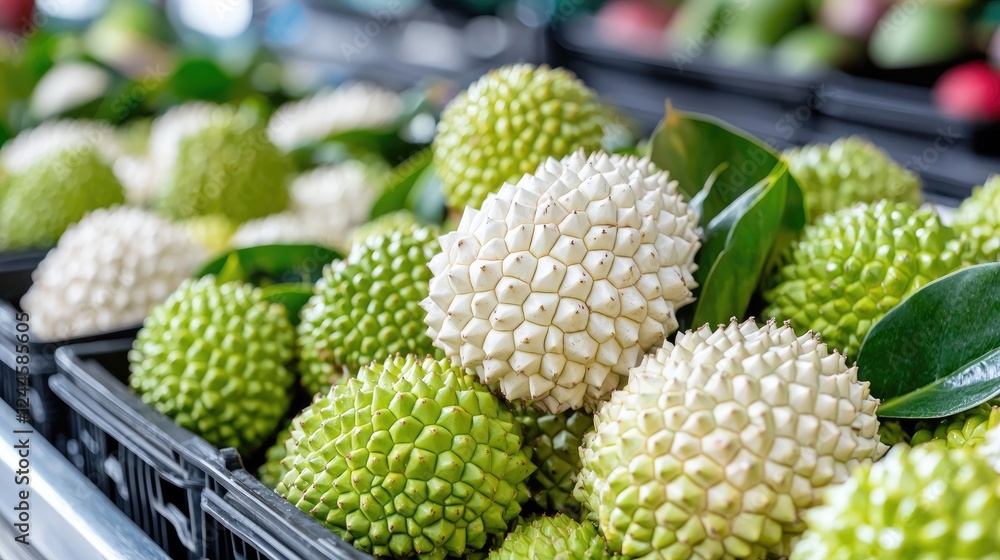 Fresh exotic fruits market display Fresh exotic fruits market display