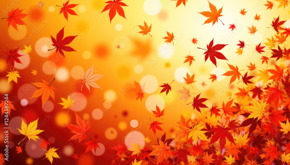 Swirling autumn leaves in vibrant colors, seasonal beauty Swirling autumn leaves in vibrant colors, seasonal beauty