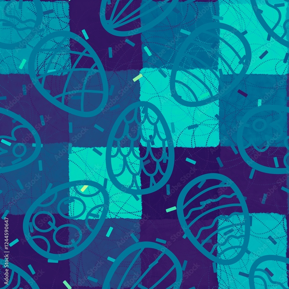 Fototapeta premium Easter seamless pattern with eggs for wallpaper and fabrics and textiles