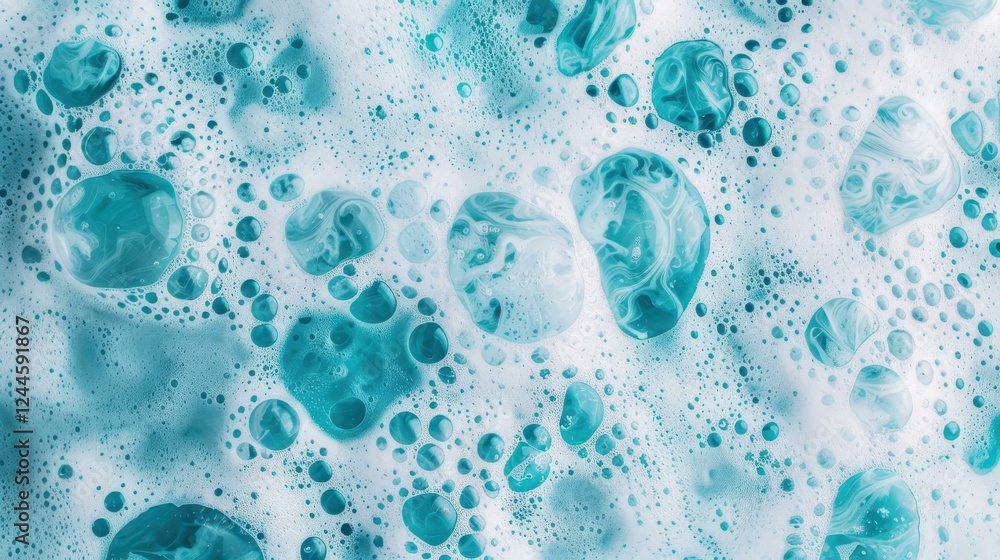 Experience the serene beauty of turquoise foam dancing on the blue ocean, creating a calming water texture. Experience the serene beauty of turquoise foam dancing on the blue ocean, creating a calming water texture.