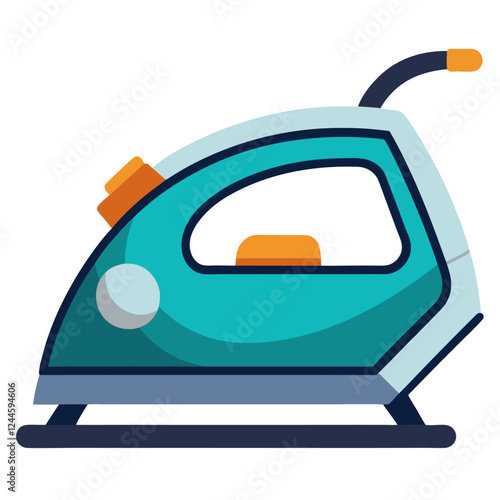 Electric Iron Vector Illustration – Cartoon, Clipart & Line Art Design on White Background, Electric iron vector illustration with cartoon, clipart, and line art design on a white background.
