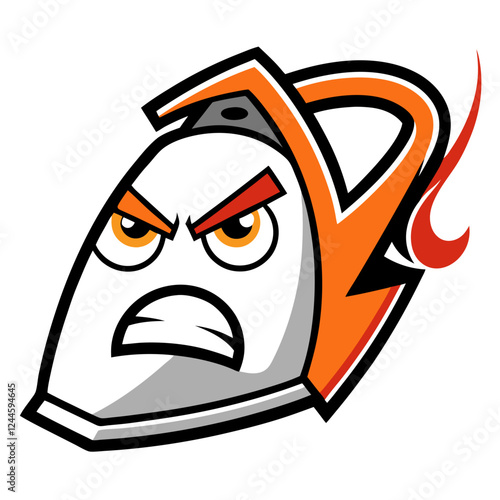 Electric Iron Vector Illustration – Cartoon, Clipart & Line Art Design on White Background, Electric iron vector illustration with cartoon, clipart, and line art design on a white background.