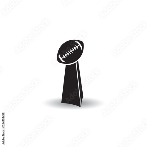 Minimalist Super Bowl Trophy Icon for American Football Championship Design