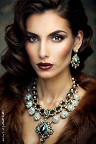 portrait of a glamorous italian woman, 
