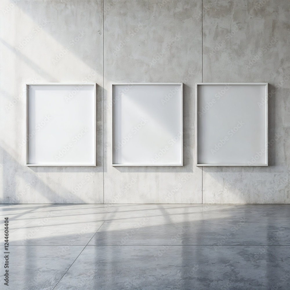 Mockup Frames Minimalist in Concrete and Wood Interior Mockup Frames Minimalist in Concrete and Wood Interior