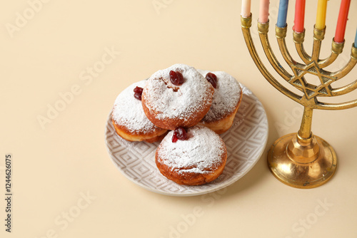 Menorah and plate with tast...