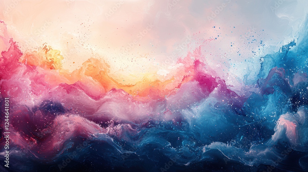 Fototapeta premium Abstract waves in vibrant colors, creating a serene and dynamic atmosphere.