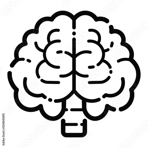Human Brain Intelligence Outline Icon Isolated On White Background