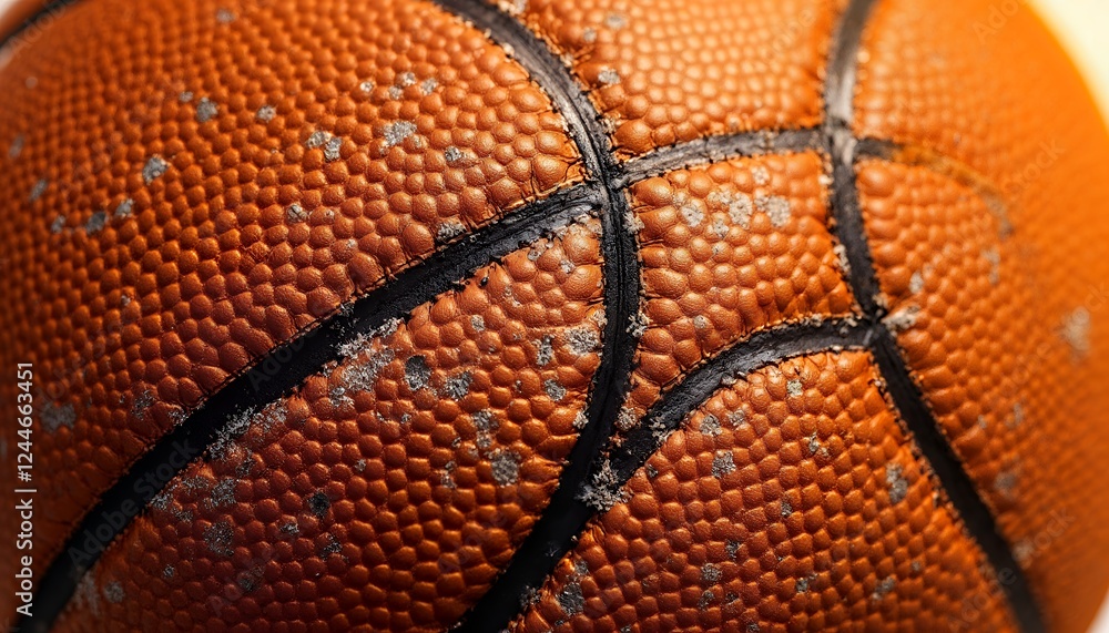 Fototapeta premium Closeup Worn Basketball Texture Image