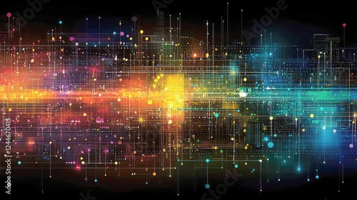 Wallpaper Mural Abstract Digital Network: Exploring the Connectivity of a Modern Technological World Torontodigital.ca