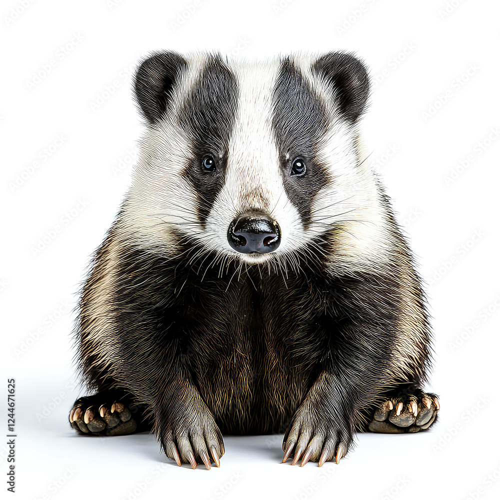 Adorable Badger Portrait: Close-up of a Cute Wild Animal in Studio Adorable Badger Portrait: Close-up of a Cute Wild Animal in Studio