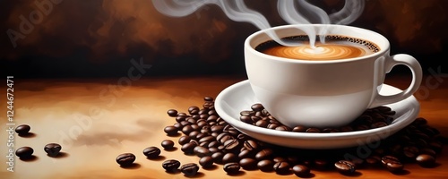 Coffee Art and Coffee Beans in High-Quality 3D