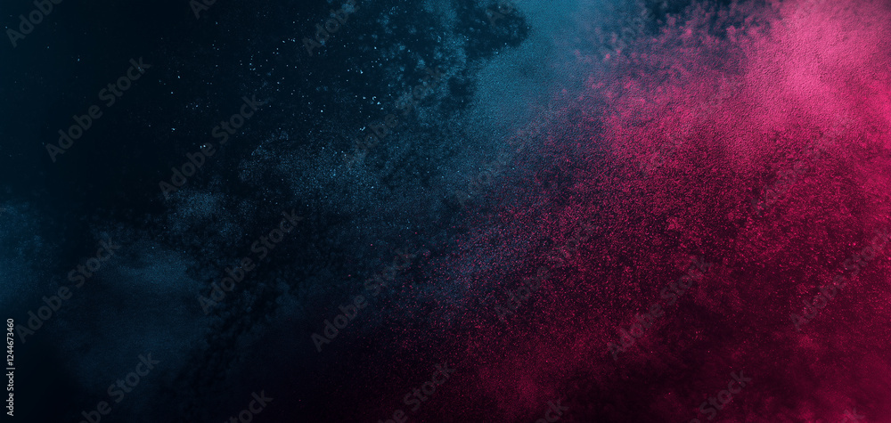Obraz premium A minimalistic background with a gradient of dark blue and pink, featuring grainy texture and noise effects. The grainy noise gradient creates a subtle, dynamic visual with a unique noise filter effec