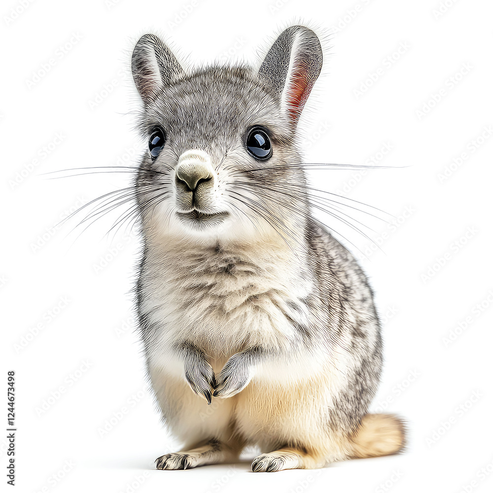 Fototapeta premium Adorable Gray Rodent: A Close-Up Portrait of a Charming Small Mammal in a Wildlife Photography Studio Shot
