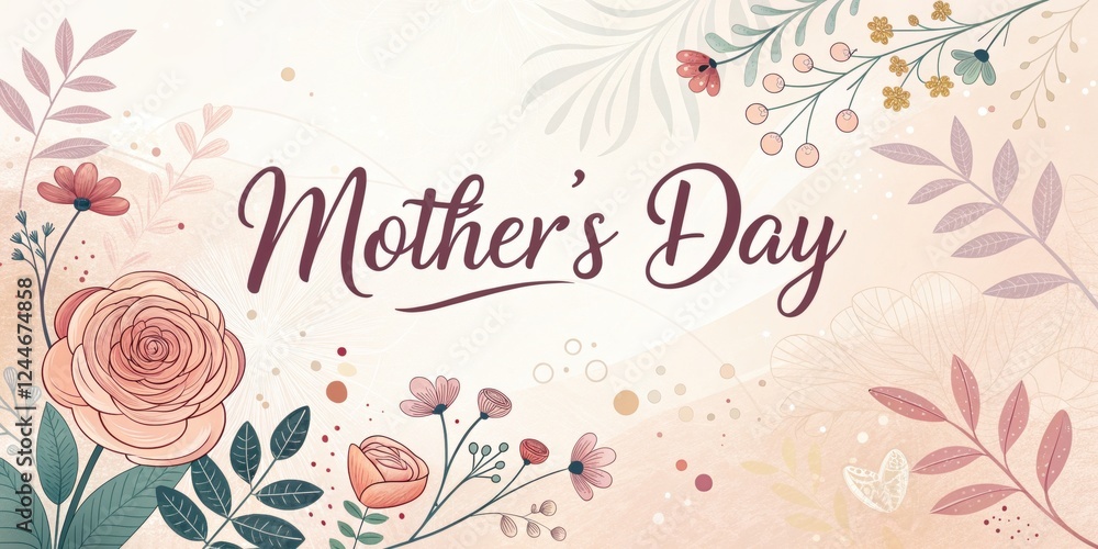 Celebrating mother's day with floral designs and soft pastel colors Celebrating mother's day with floral designs and soft pastel colors