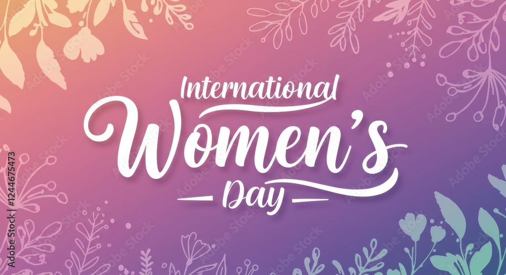 International women's day celebration with floral background in pastel colors International women's day celebration with floral background in pastel colors