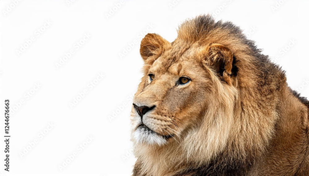 Majestic Lion with a Powerful Gaze in an Isolated Transparent Background A Regal and Vivid Portrayal of Raw Wilderness and Majesty Majestic Lion with a Powerful Gaze in an Isolated Transparent Background A Regal and Vivid Portrayal of Raw Wilderness and Majesty