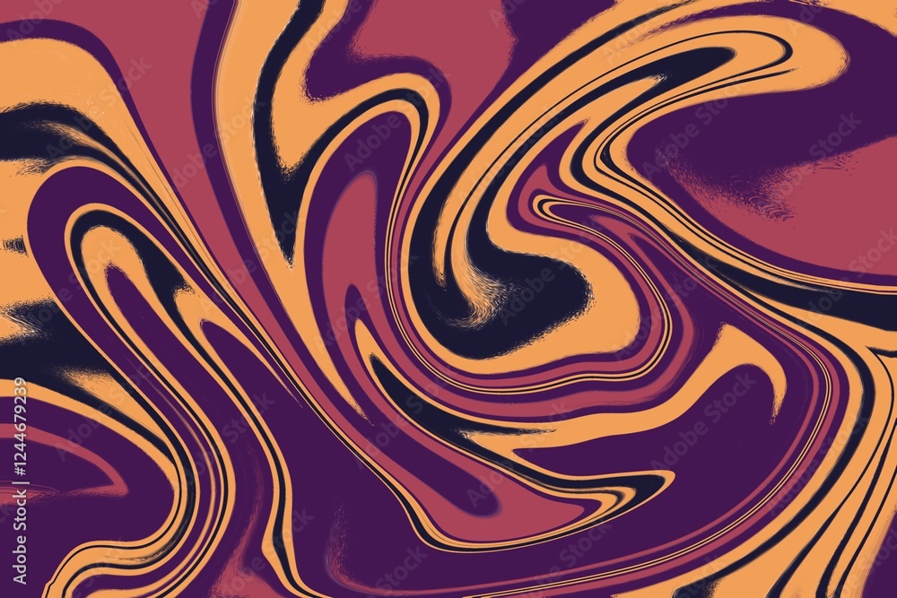Fototapeta premium Graceful purple swirl marble liquid texture with dynamic flowing patterns. Abstract background concept