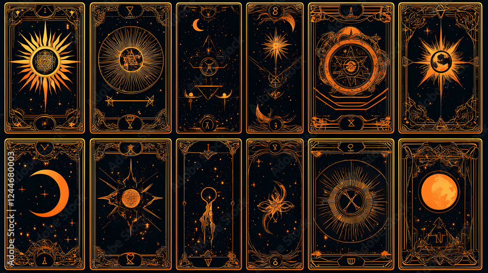 Obraz premium tarot cards occult magic