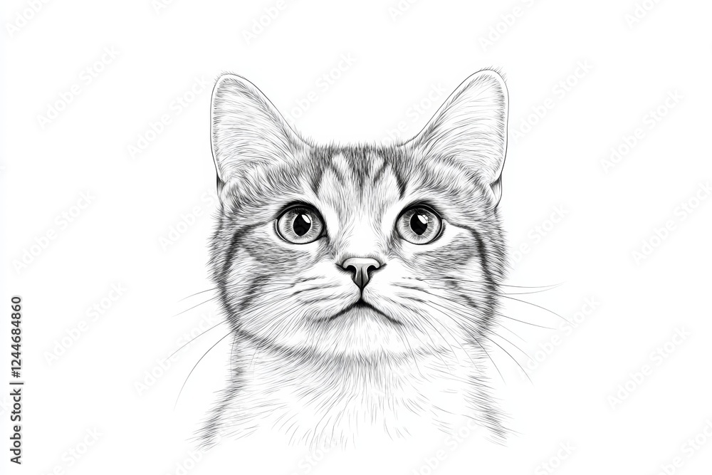 Obraz premium Cat with its eyes open and looking at the camera