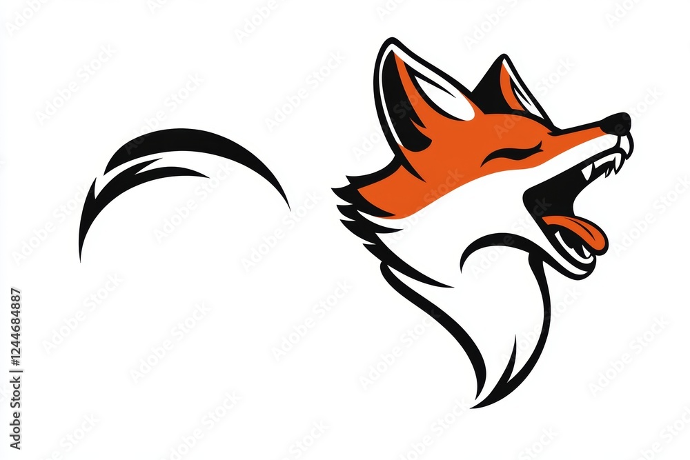 Obraz premium Fox is shown with its mouth open and teeth bared