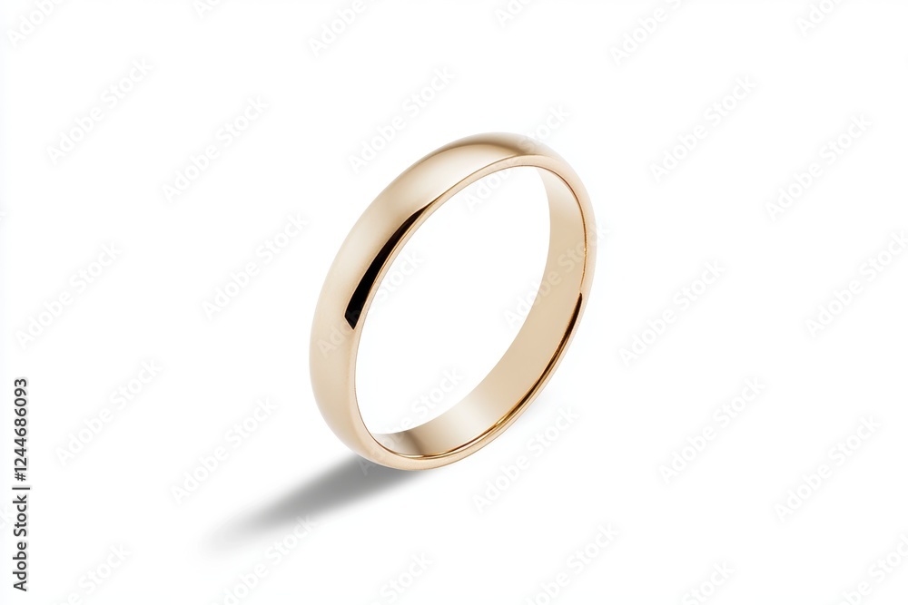 Gold wedding band with a shiny finish Gold wedding band with a shiny finish