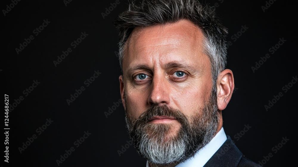 Serious businessman portrait, dark background, headshot Serious businessman portrait, dark background, headshot