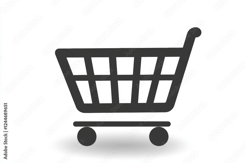 Shopping cart with wheels and a handle Shopping cart with wheels and a handle